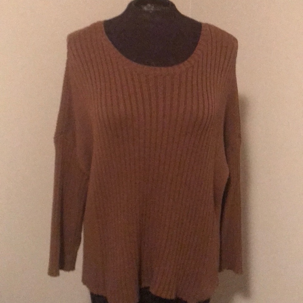 CAbi Brown Cable-Knit LUNA Sweater-Medium